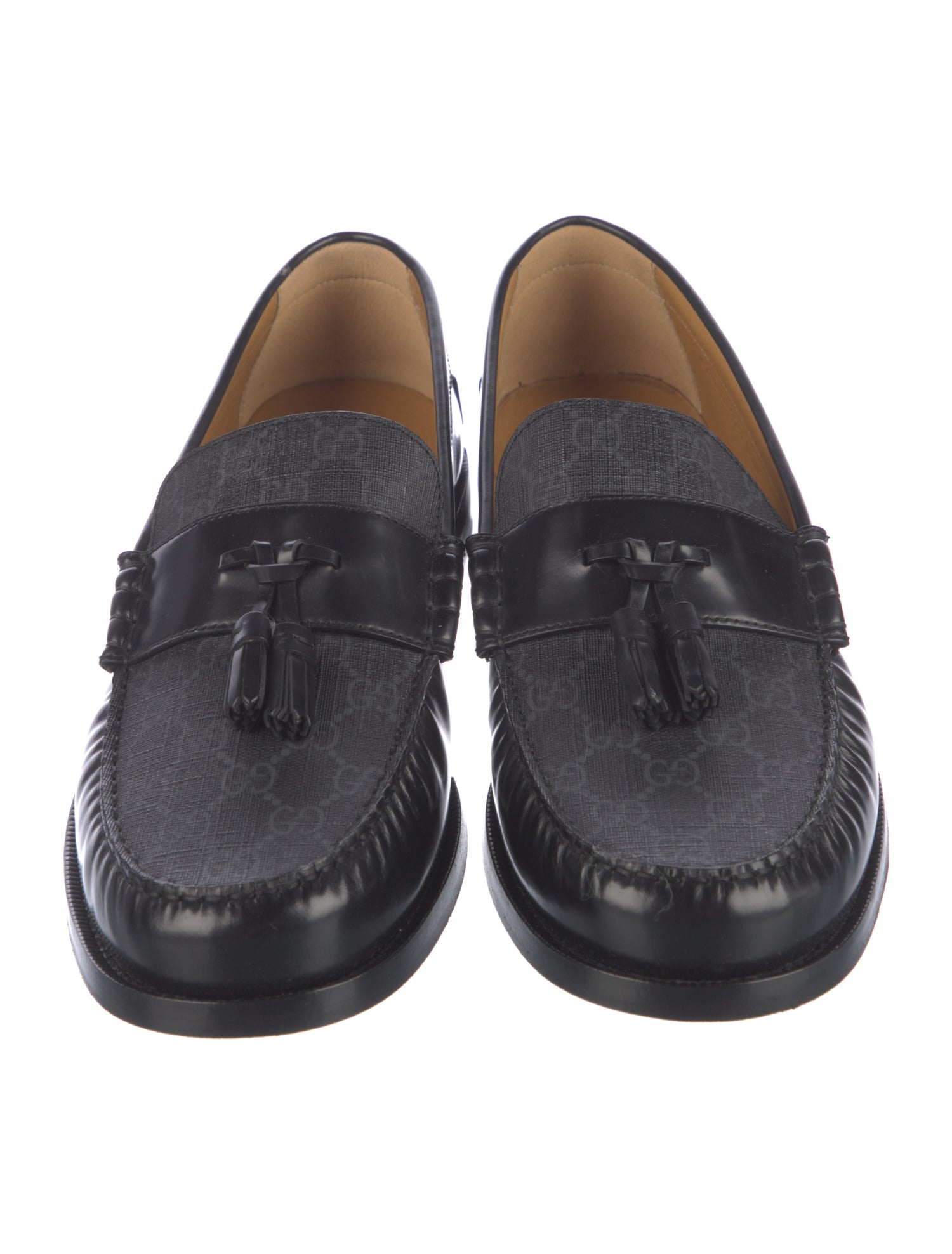 Gucci Leather Tassel Accents Loafers